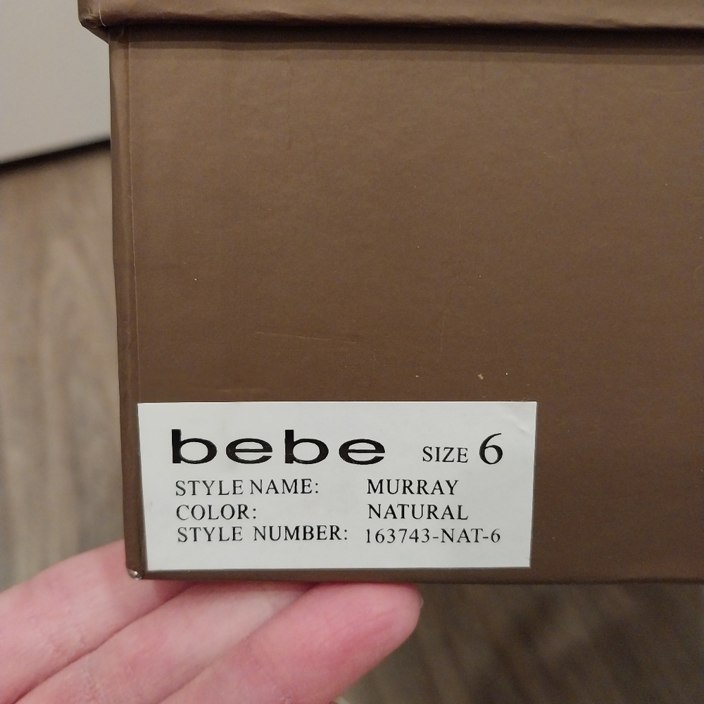 NWT - RARE chic & stylish Bebe "Murray" wedge heel peep toe cutout lace-up boots - Picture 11 of 13